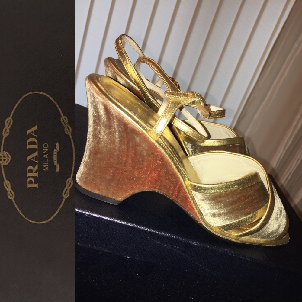 Prada Velluto Silk Nespola sandals.